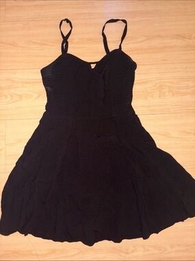 Guess Black Mini Sundress with Spaghetti Straps